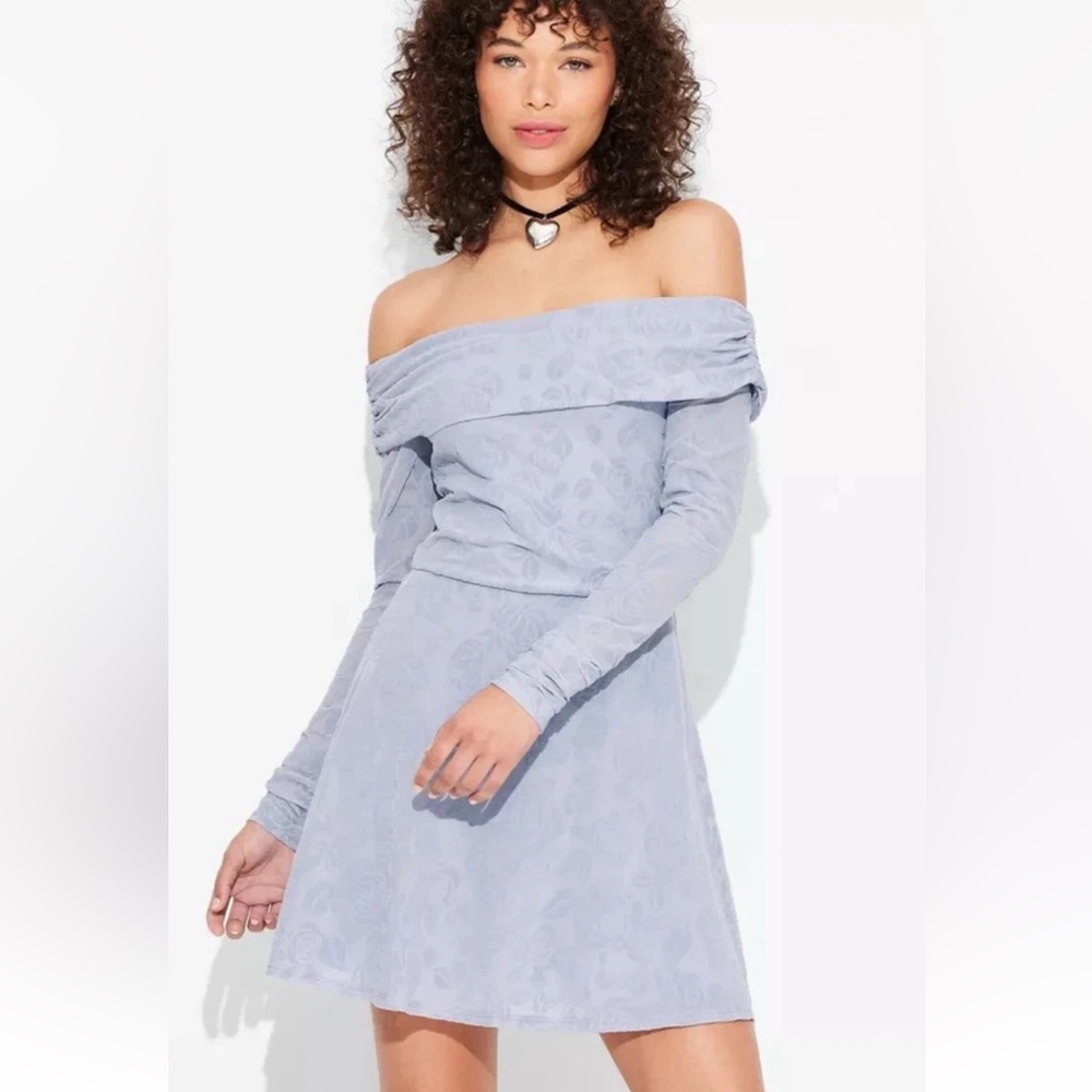 Wild Fable Strapless off shoulder Light Blue Dress